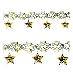 ŠŤASTNÝ NOVÝ ROK girlanda, zlatá